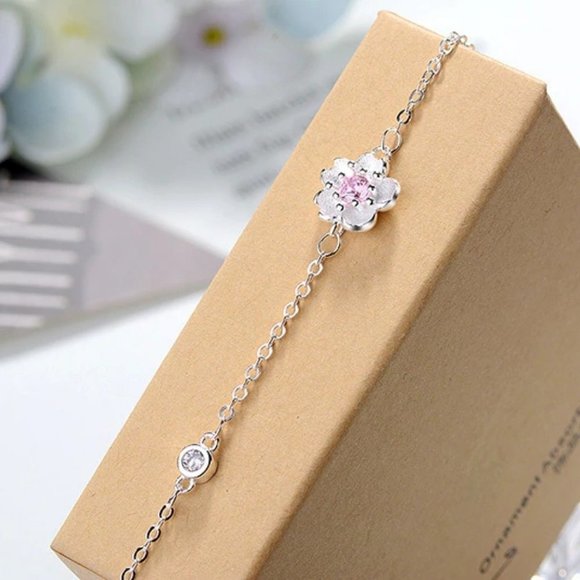 [Set of 4] NEW 925 Sterling Silver Cherry Blossom - Picture 5 of 11